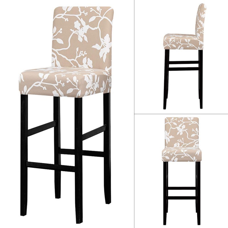 Lellen Jacquard Bar Chair Stool Coverï¼Œ4PCS Stretch Chair Slipcover Pattern for Short Swivel Dining Chair Counter Height Side Chairs Bar Stool Covers with Backs Barstool Covers Slipcovers Pub Chair Slipcover - Image 2